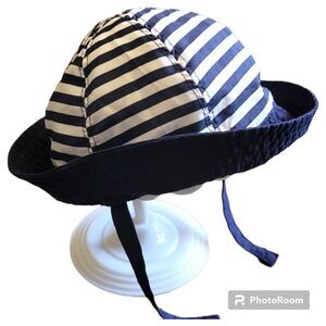 Navy Blue striped sun hat